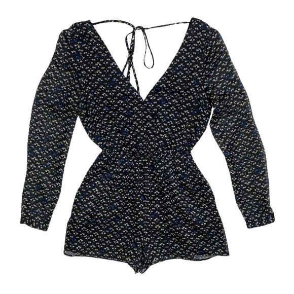 BCBGeneration Long Sleeve Printed Romper - Picture 1 of 3